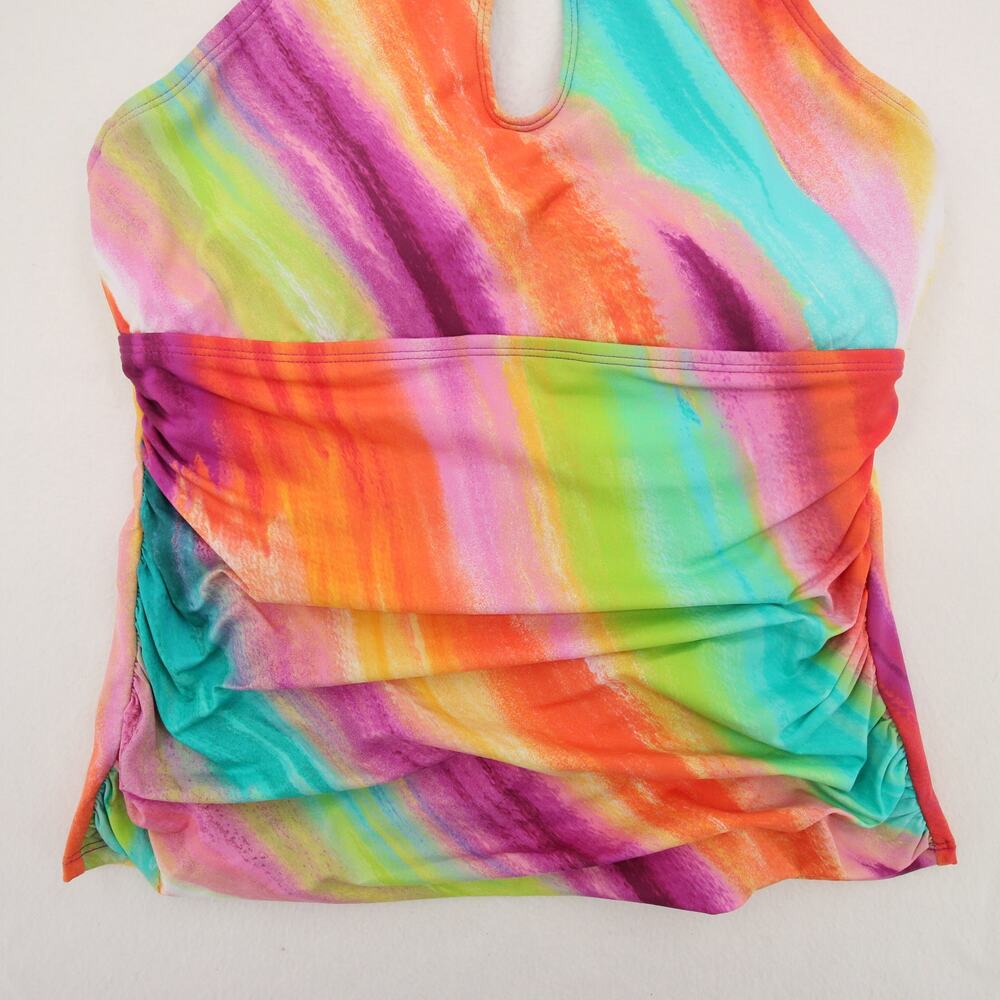 Bleu Rod Beattie Splash Out Tankini Top High Neck Keyhole Multicolor Size 10 NWT - Picture 4 of 12